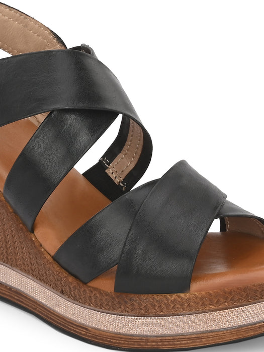 Claire Double Cross Strap Wedges