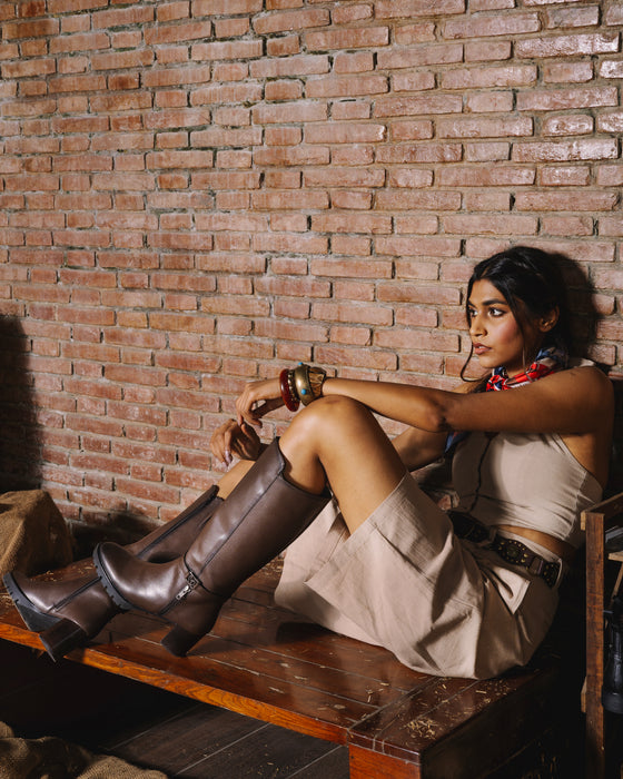 Ashley Long Boots with accessory detail