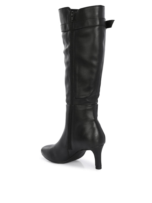 Callie Long Boots with buckle strap detail