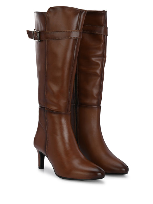 Callie Long Boots with buckle strap detail