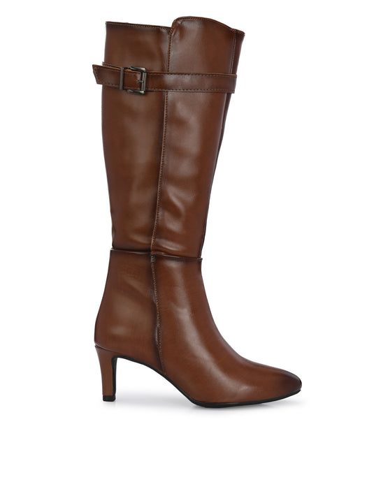 Callie Long Boots with buckle strap detail