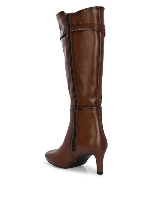 Callie Long Boots with buckle strap detail
