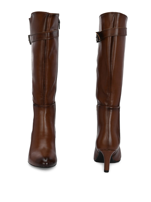 Callie Long Boots with buckle strap detail