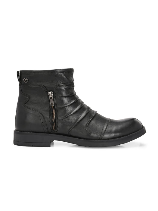 Alex Leather Boots with pleats