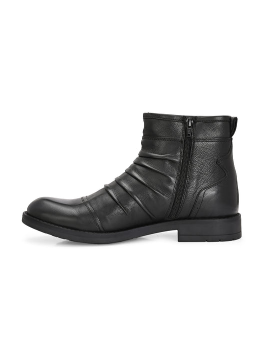 Alex Leather Boots with pleats
