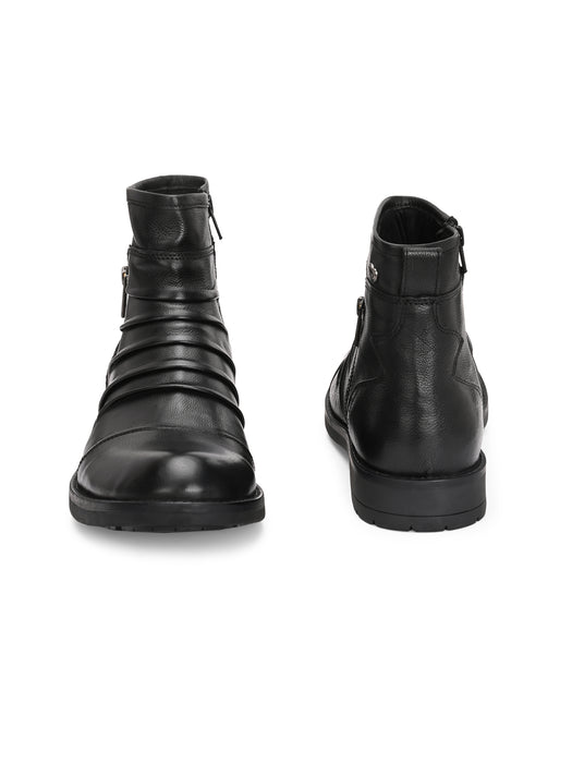 Alex Leather Boots with pleats