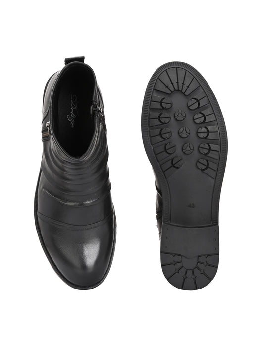 Alex Leather Boots with pleats