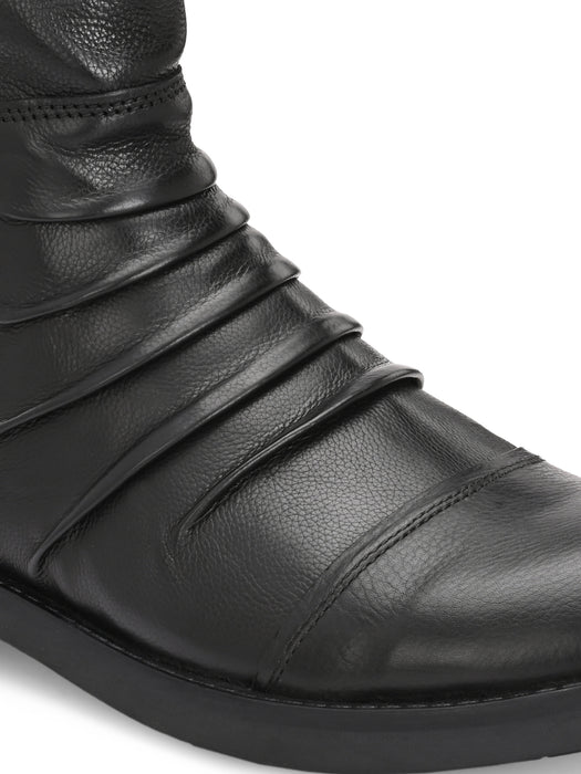 Alex Leather Boots with pleats