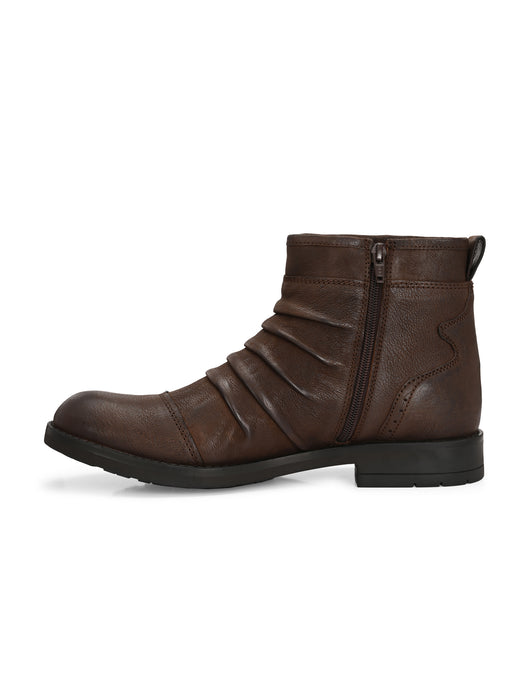 Alex Leather Boots with pleats