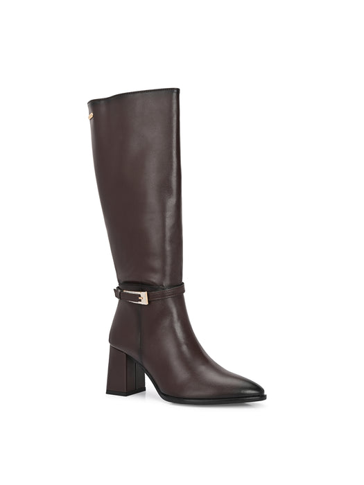 Dove Long Boots with crystal buckle