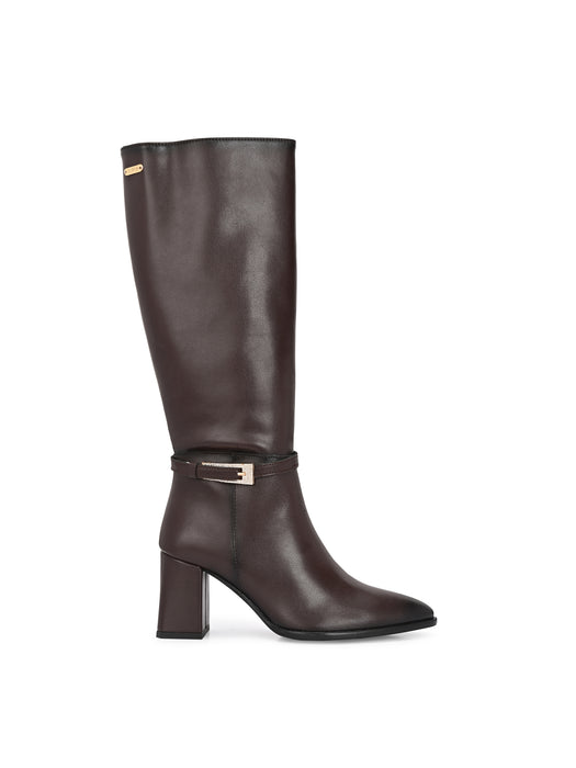 Dove Long Boots with crystal buckle