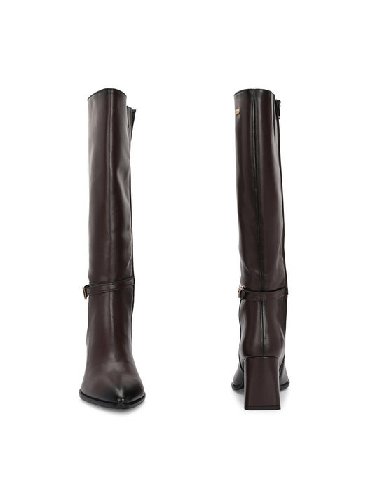 Dove Long Boots with crystal buckle