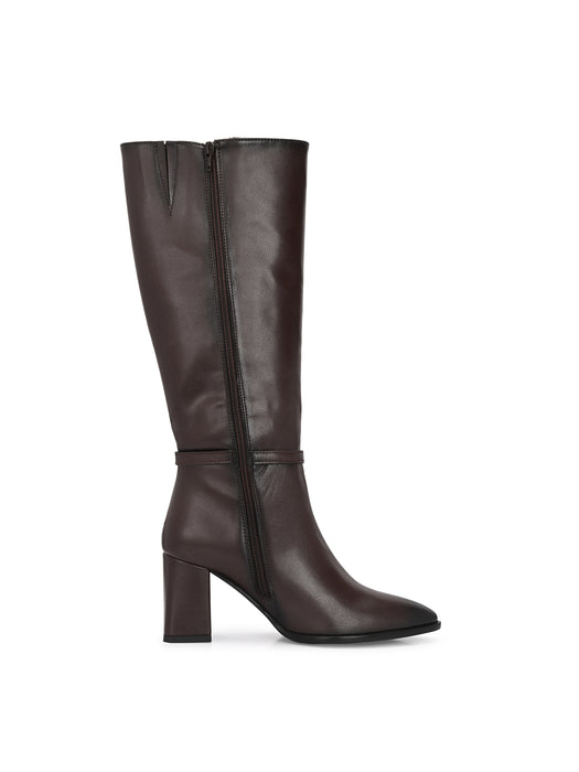 Dove Long Boots with crystal buckle