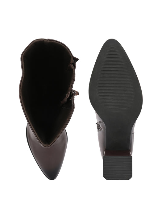 Dove Long Boots with crystal buckle