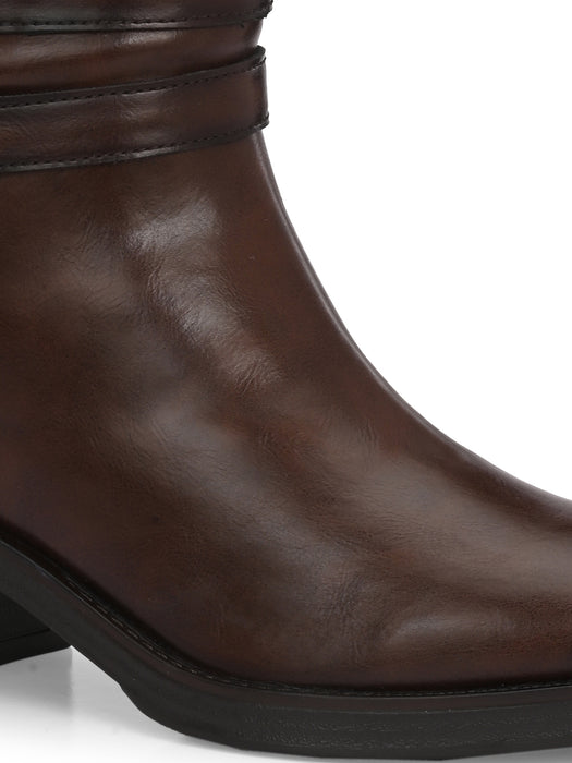 Vindy Long Boots with double buckle detail