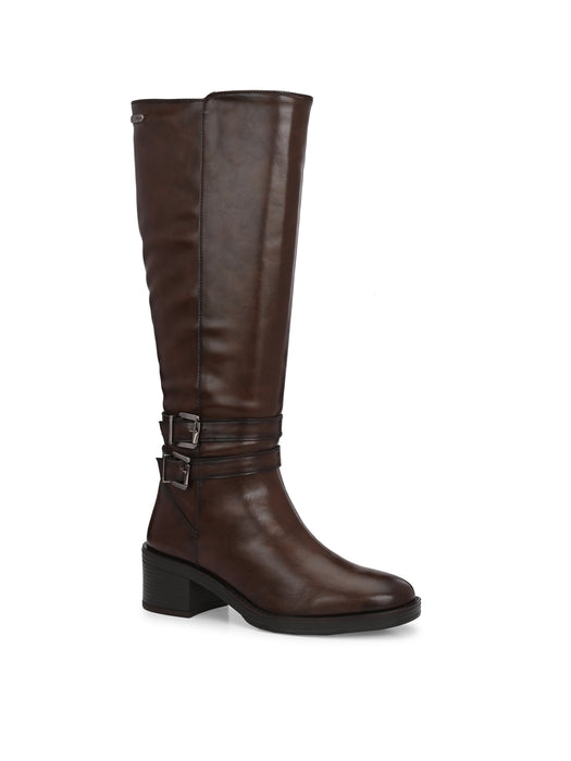 Vindy Long Boots with double buckle detail