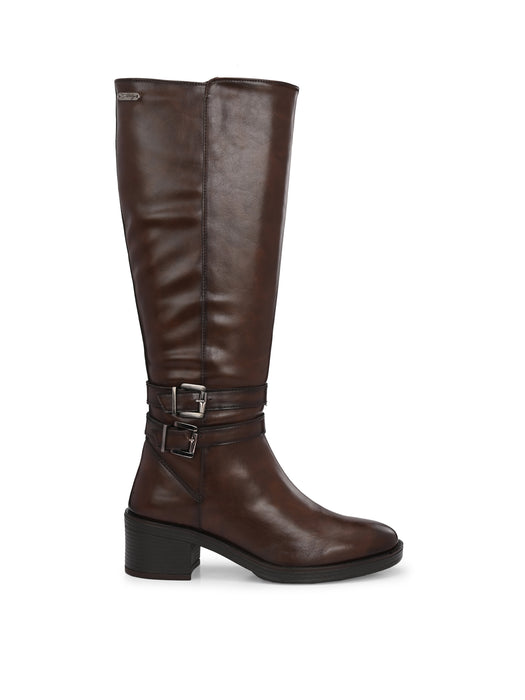 Vindy Long Boots with double buckle detail
