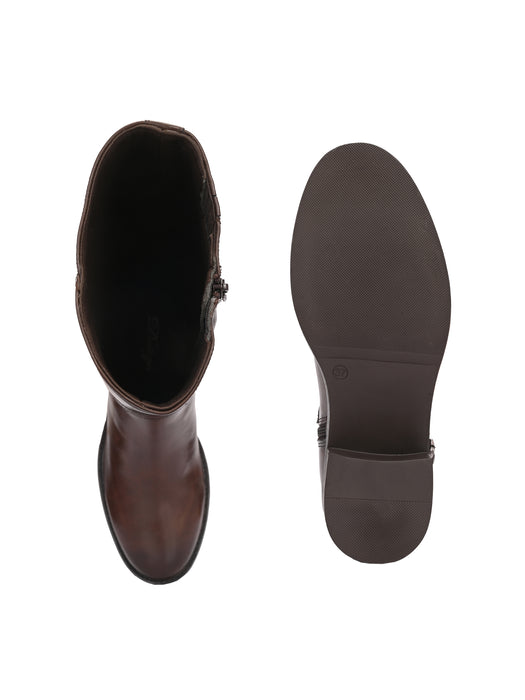 Vindy Long Boots with double buckle detail