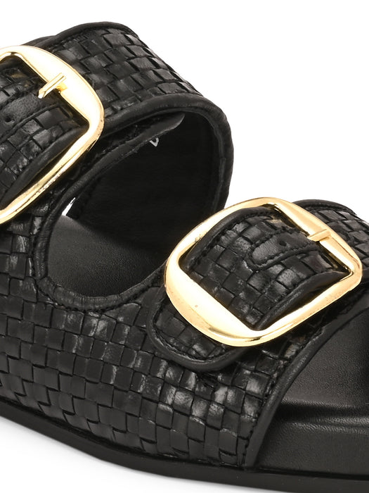 Caitlin woven leather Slides