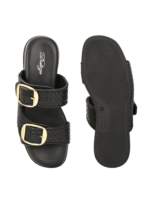 Caitlin woven leather Slides