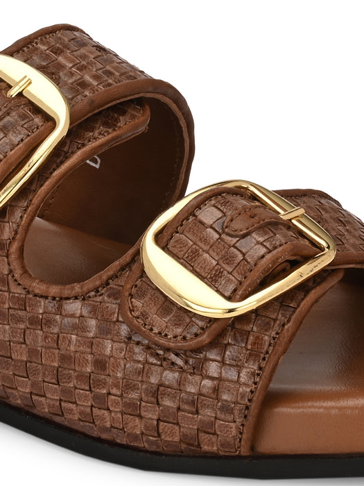 Caitlin woven leather Slides