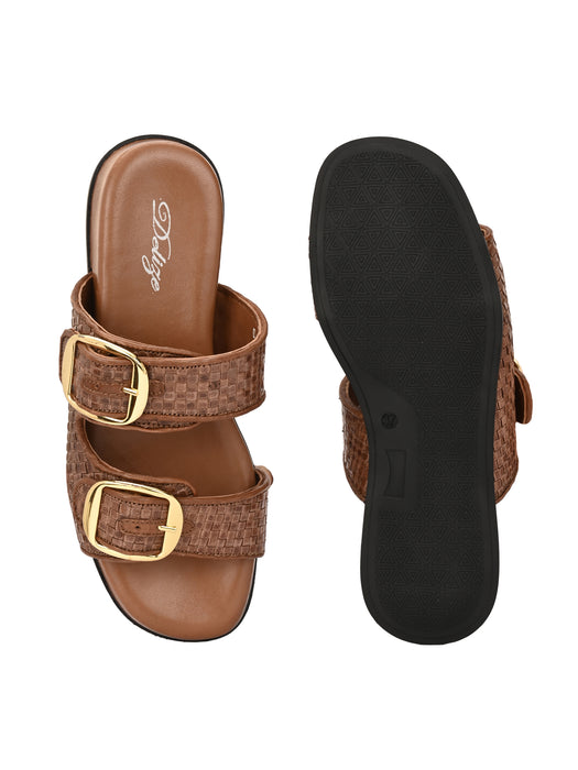 Caitlin woven leather Slides