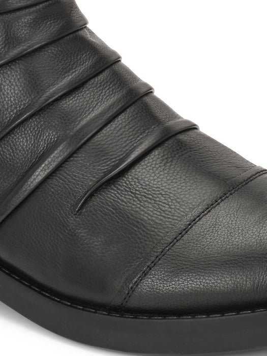 Alex Leather Boots with pleats