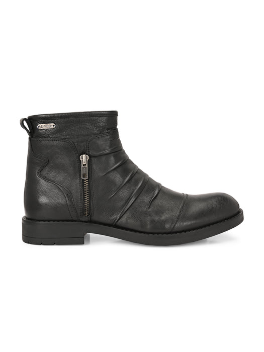 Alex Leather Boots with pleats