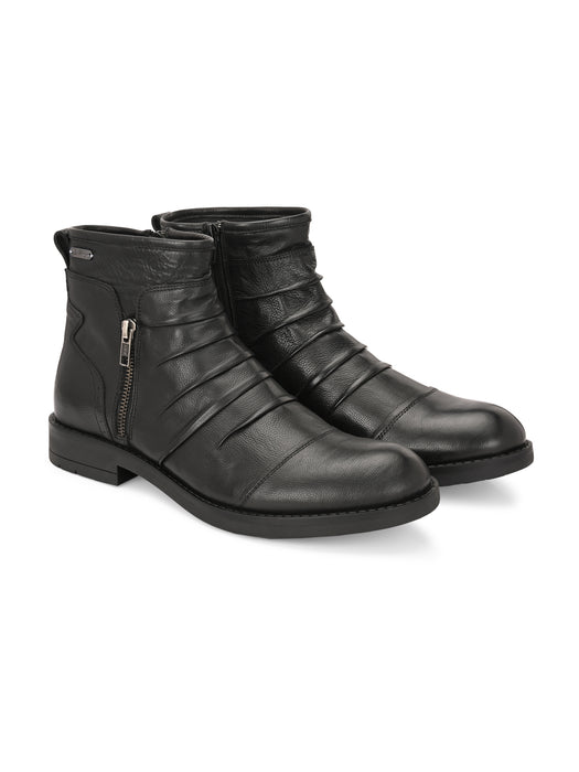 Alex Leather Boots with pleats