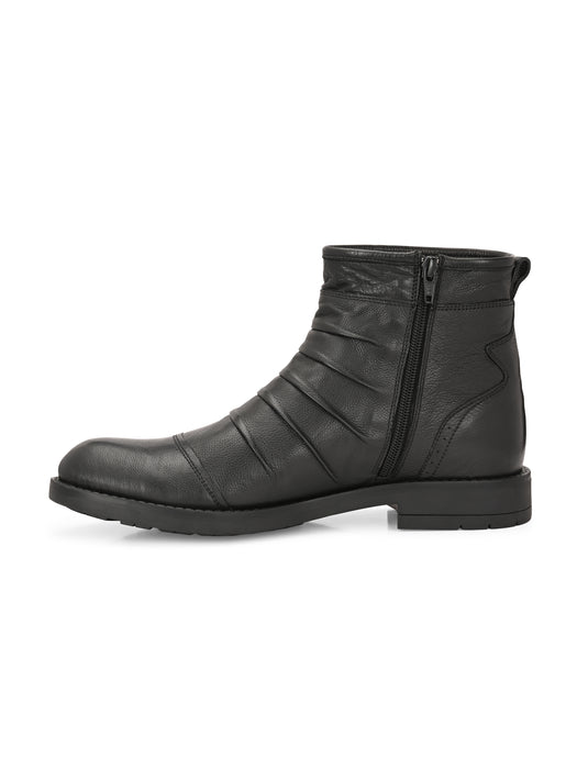 Alex Leather Boots with pleats