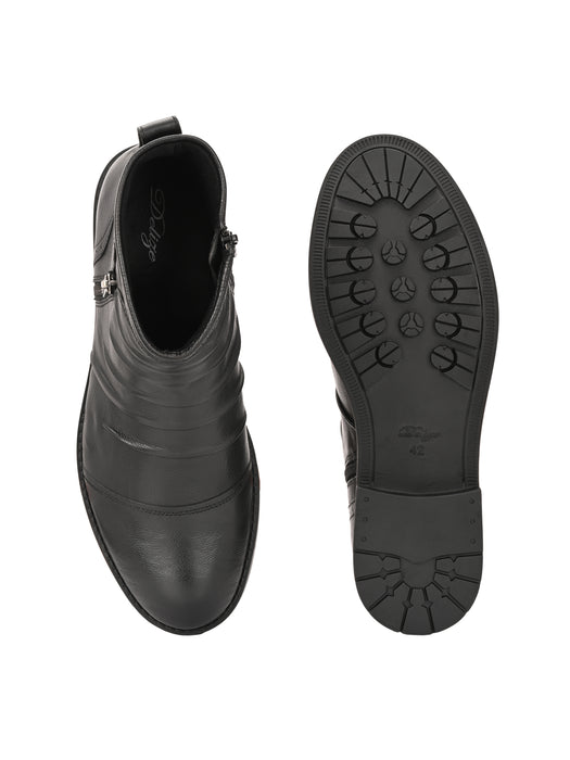 Alex Leather Boots with pleats