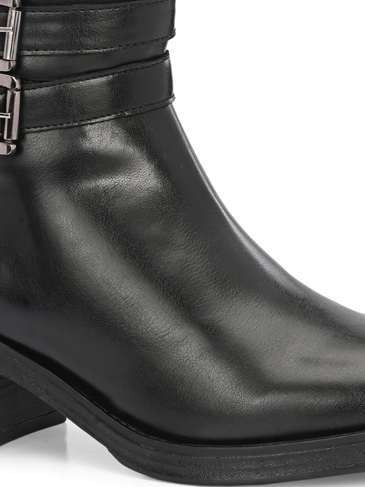 Vindy Long Boots with double buckle detail