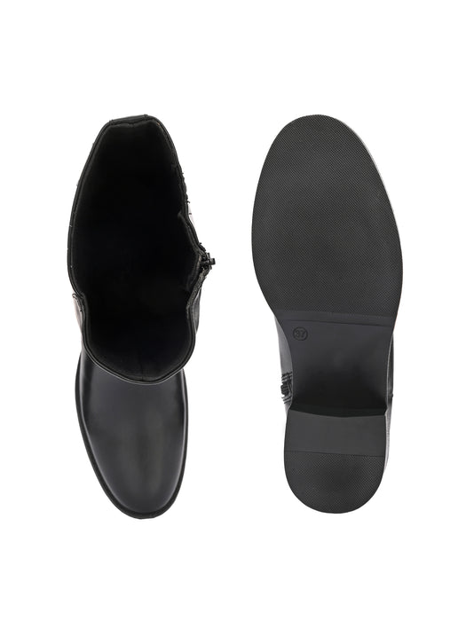 Vindy Long Boots with double buckle detail