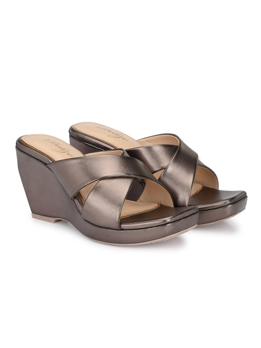 Cecilia Cross Strap Wedge Sandals