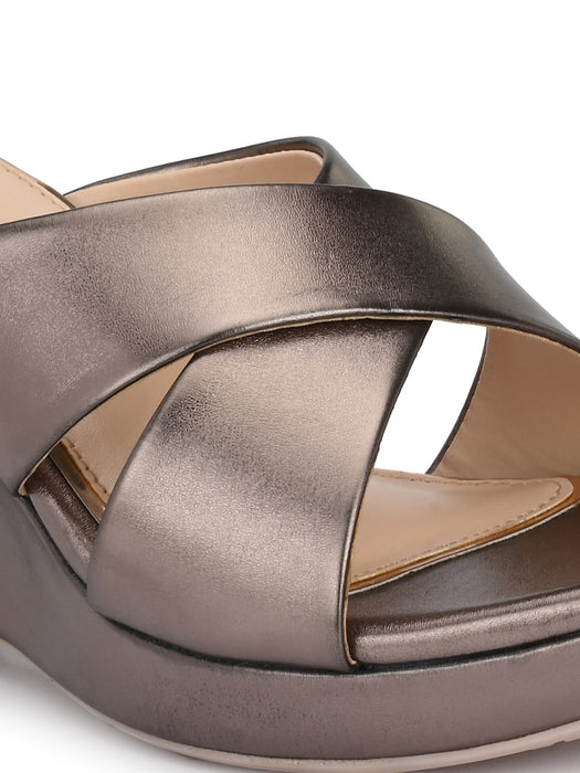 Cecilia Cross Strap Wedge Sandals