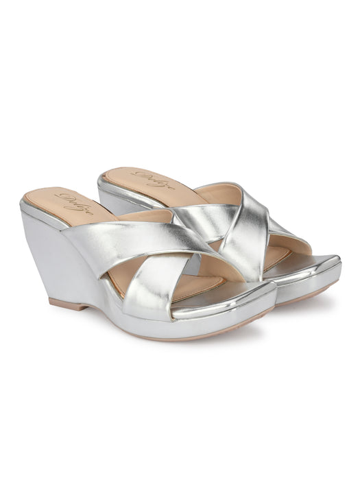 Cecilia Cross Strap Wedge Sandals