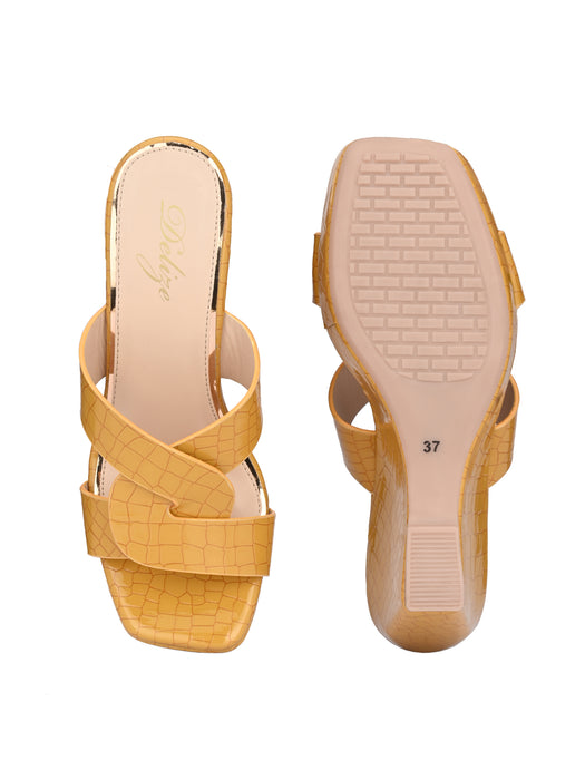 Cecilia croco print cross strap wedge sandals