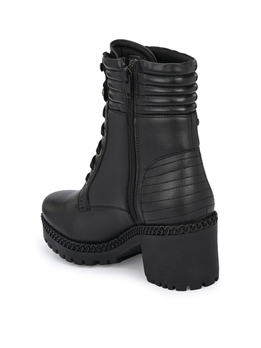 Chains Derby Boots with cushioned collar