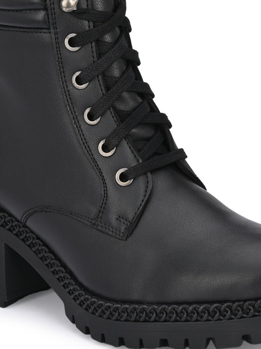 Chains Derby Boots with cushioned collar