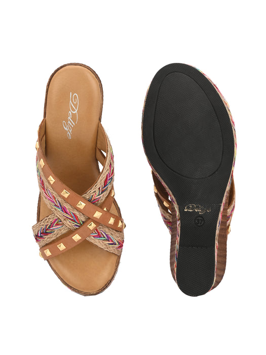 Claire Cross Strap Wedges