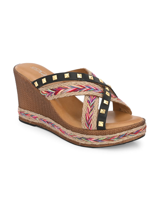 Claire Cross Strap Wedges