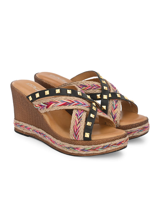 Claire Cross Strap Wedges