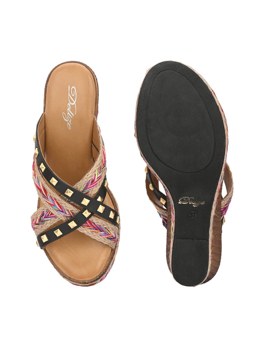 Claire Cross Strap Wedges