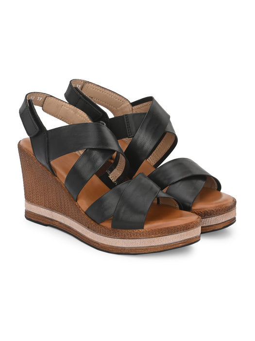 Claire Double Cross Strap Wedges