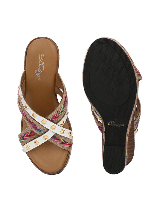 Claire Cross Strap Wedges