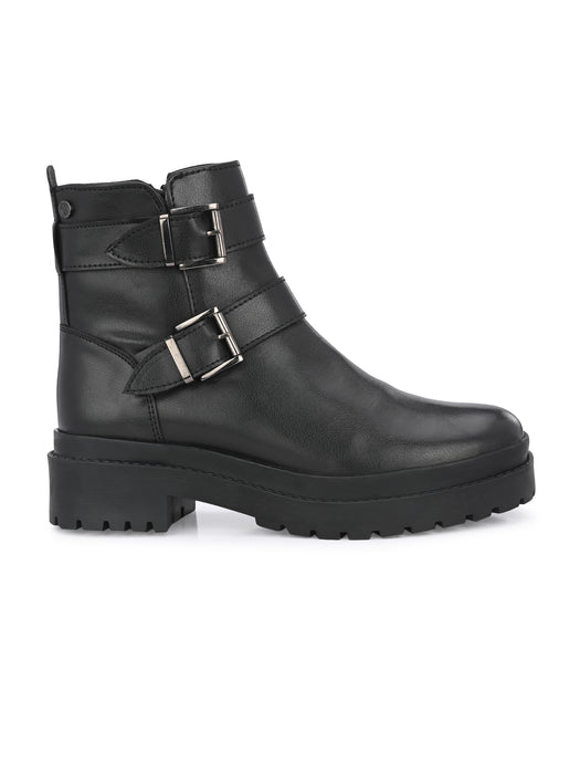 Chunk Women's Ankle length boots with double buckle straps